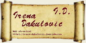 Irena Dakulović vizit kartica